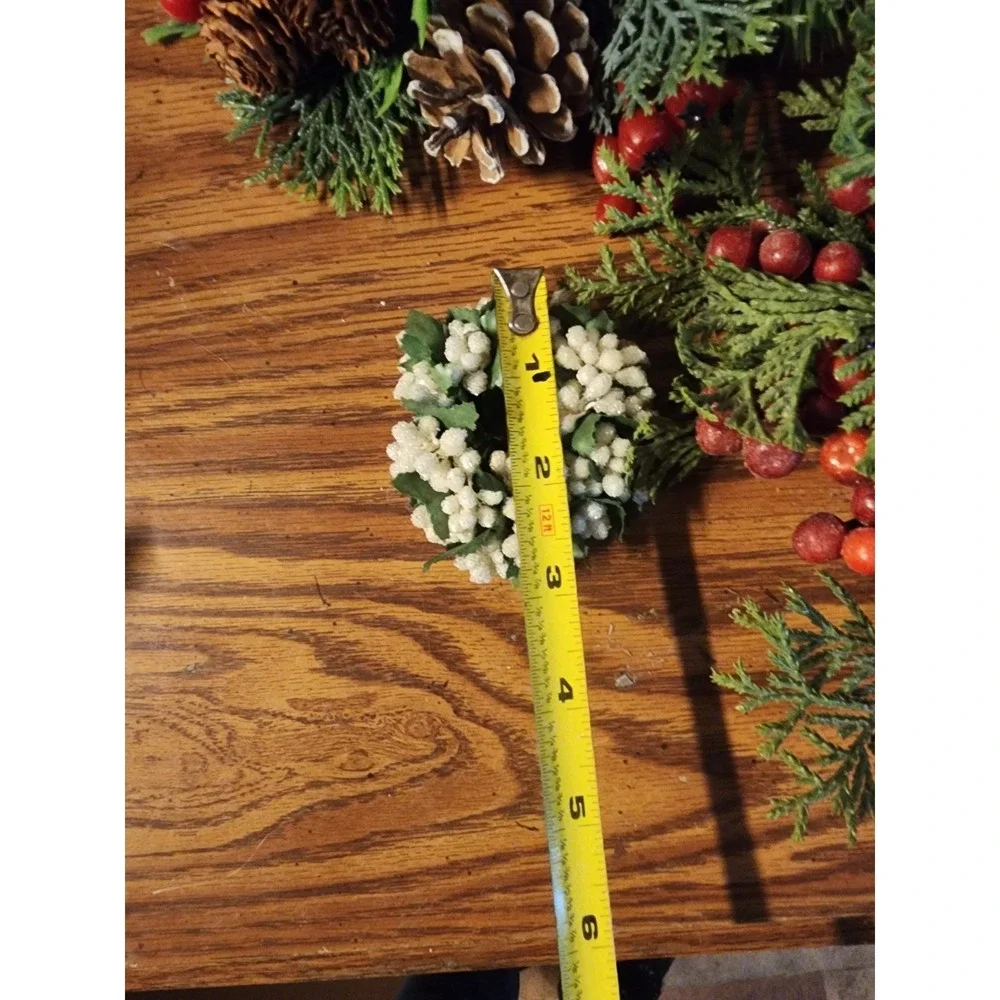 Vintage Lot Of 5 Christmas Faux Floral Candle Rings Wreaths MCM Holly Berry